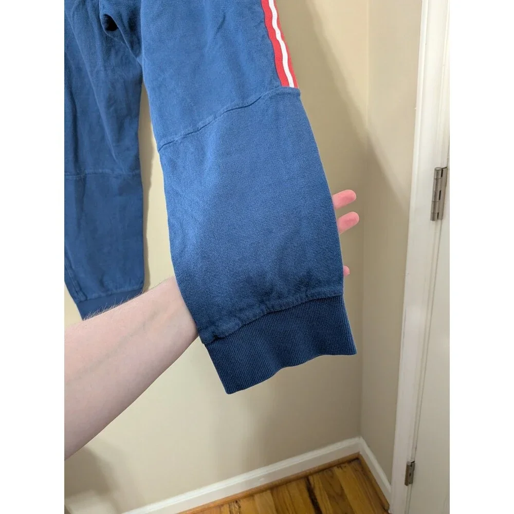 Adidas Jogger Pants Men’s L Blue Cotton Red Stripes Pockets YGI G3-136